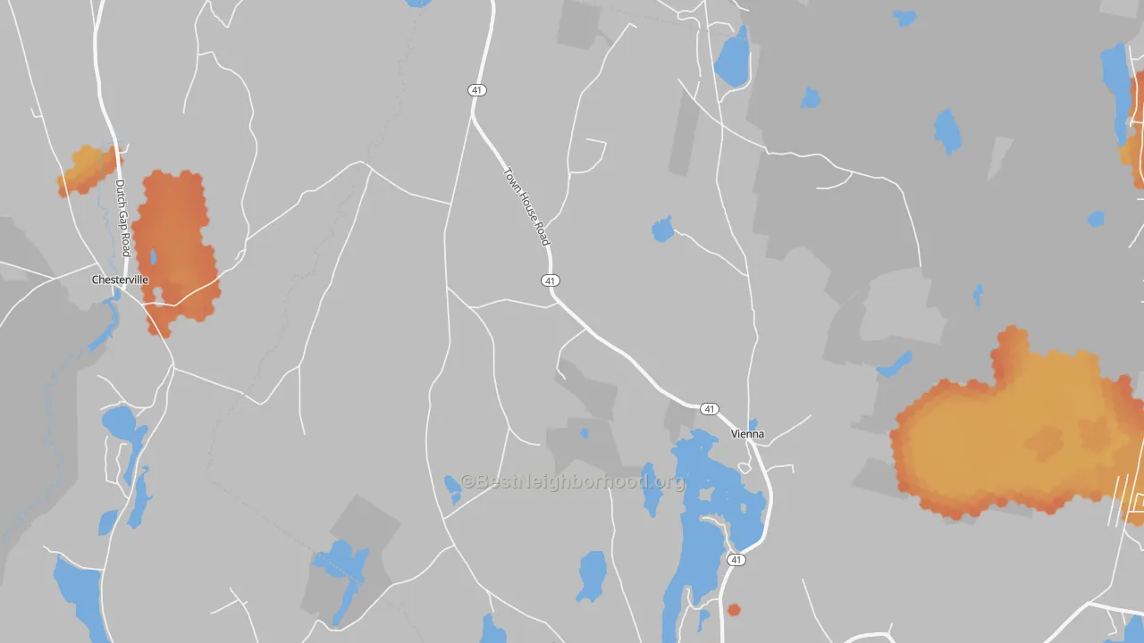 Bike Grade map of 04360, ME