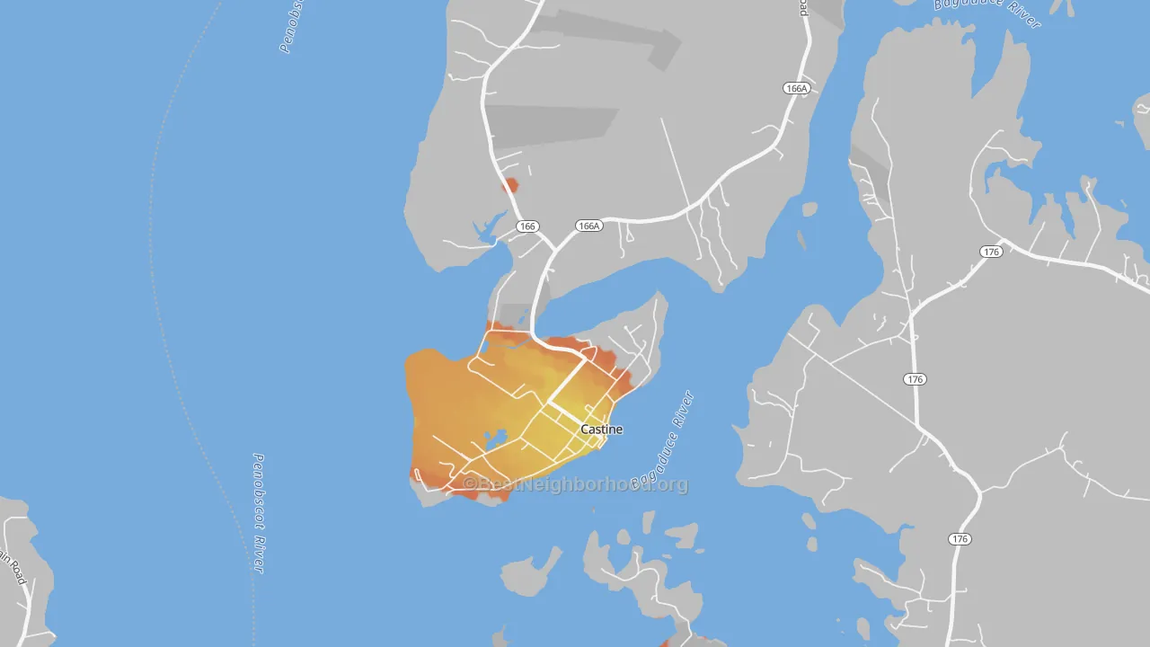 Bike Grade map of 04421, ME