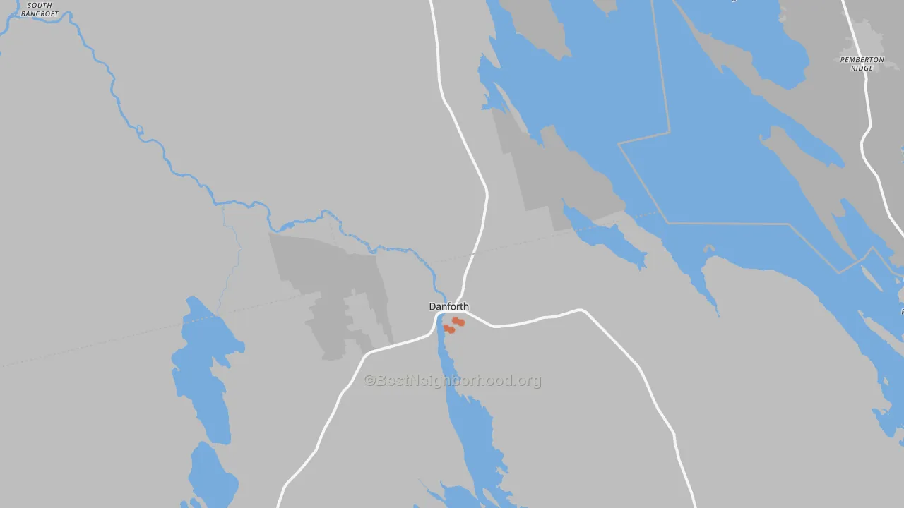 Bike Grade map of 04424, ME
