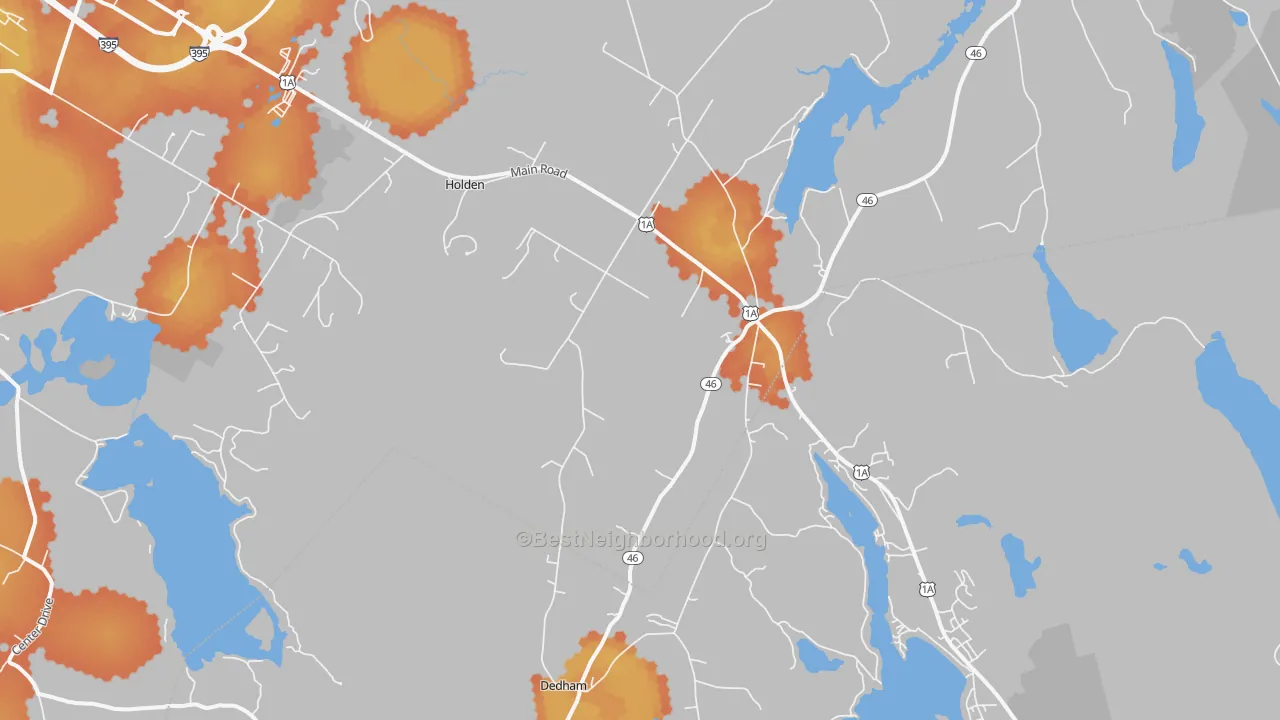 Bike Grade map of 04429, ME