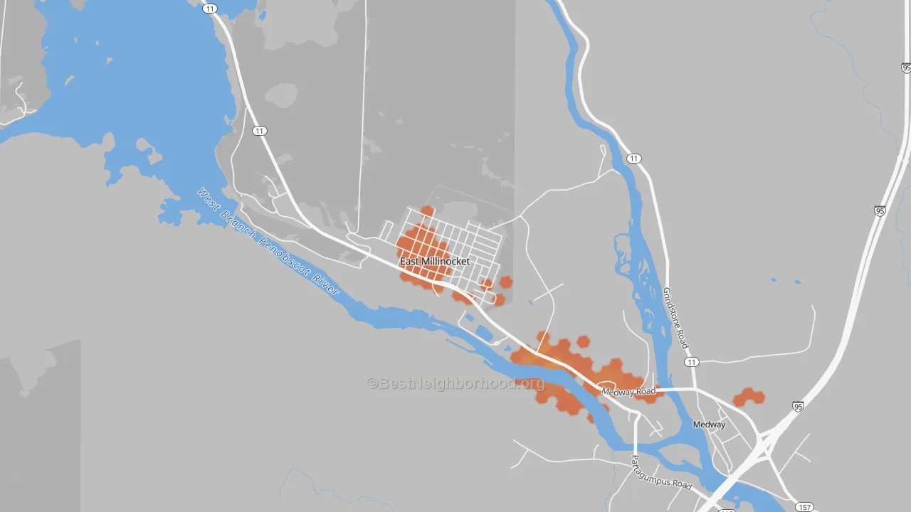 Bike Grade map of 04430, ME