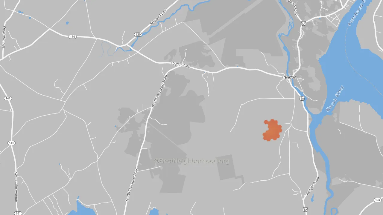 Bike Grade map of 04438, ME