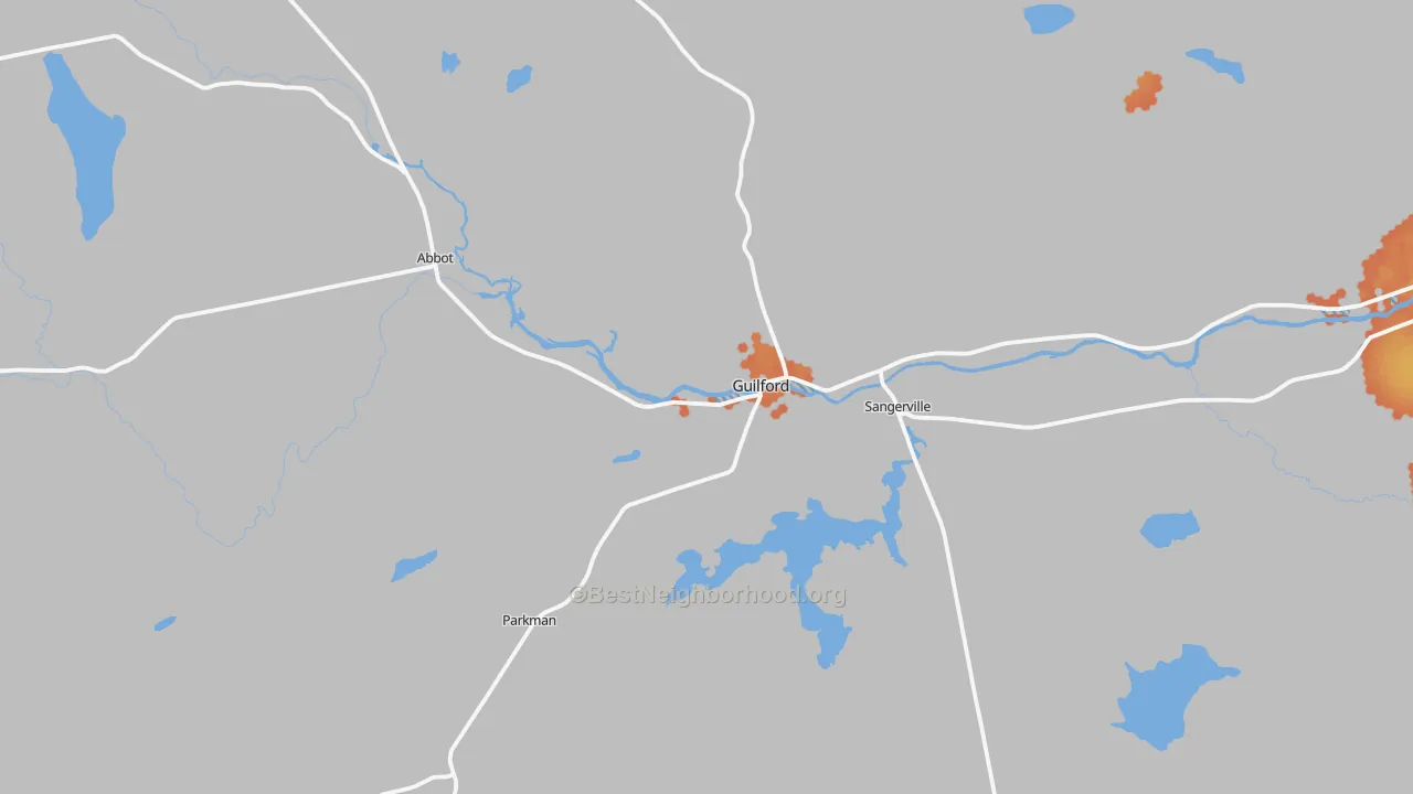 Bike Grade map of 04443, ME