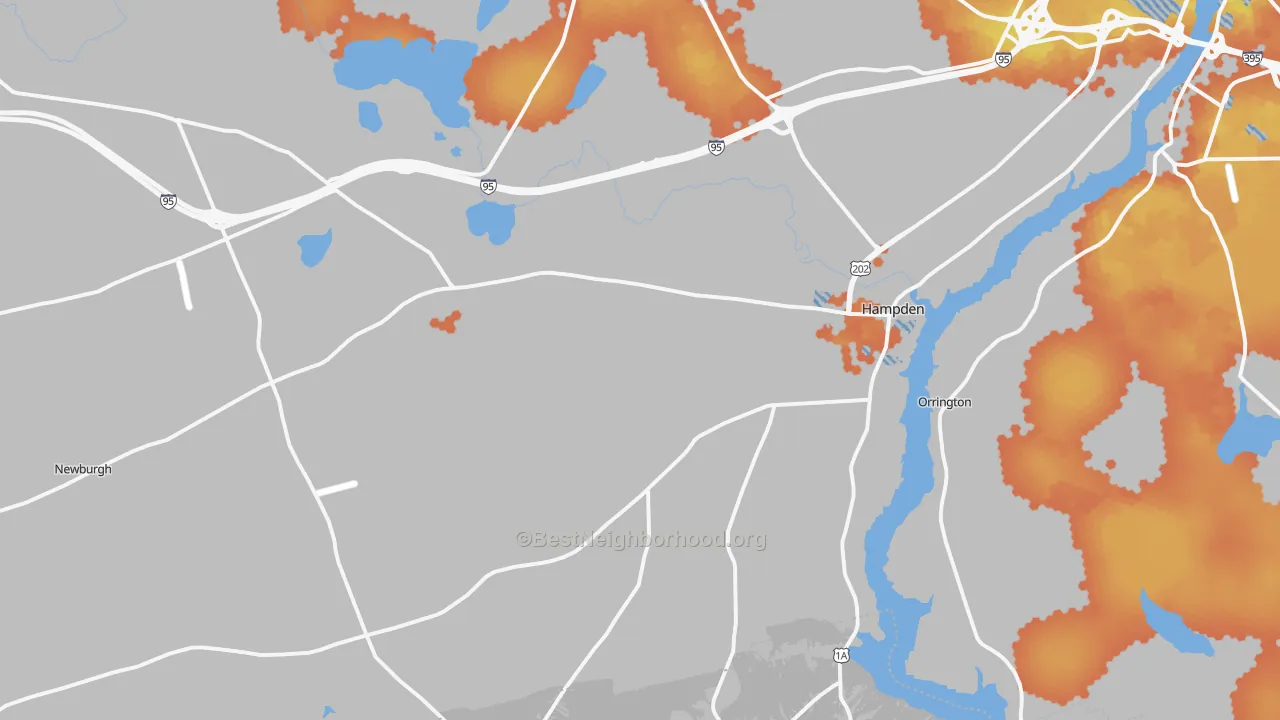 Bike Grade map of 04444, ME