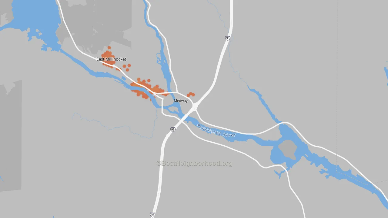 Bike Grade map of 04460, ME