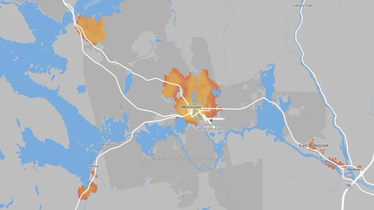 Bike Grade map of 04462, ME