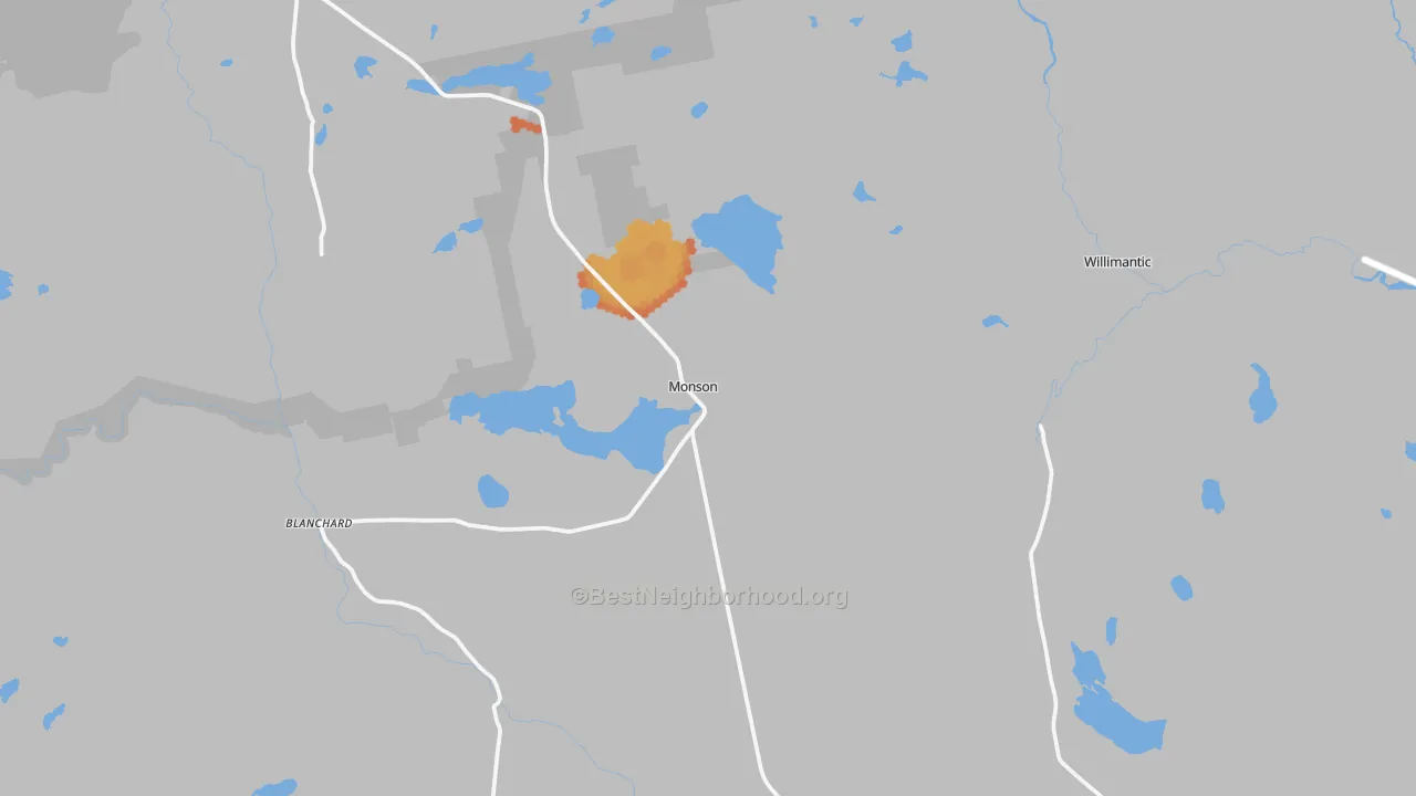 Bike Grade map of 04464, ME