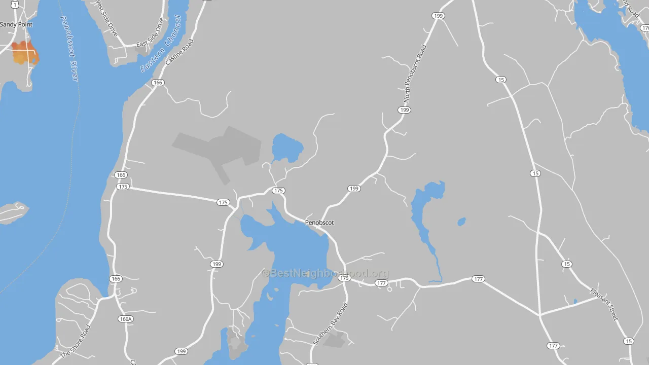 Bike Grade map of 04476, ME