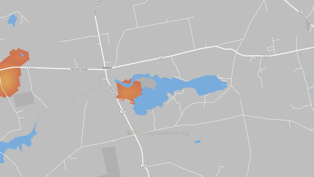 Bike Grade map of 04488, ME