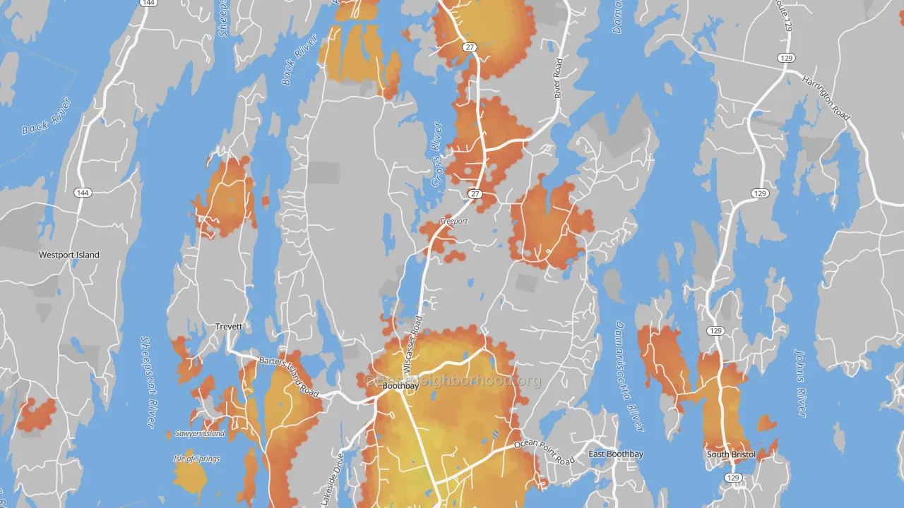 Bike Grade map of 04537, ME