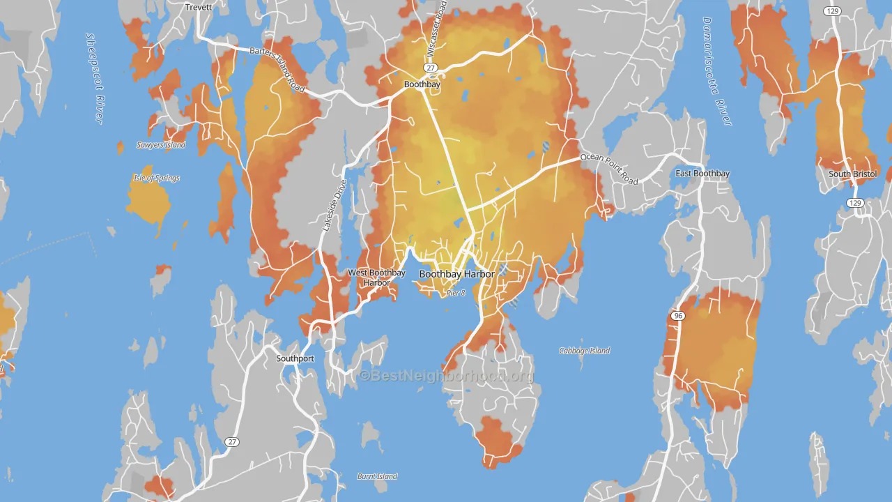Bike Grade map of 04538, ME