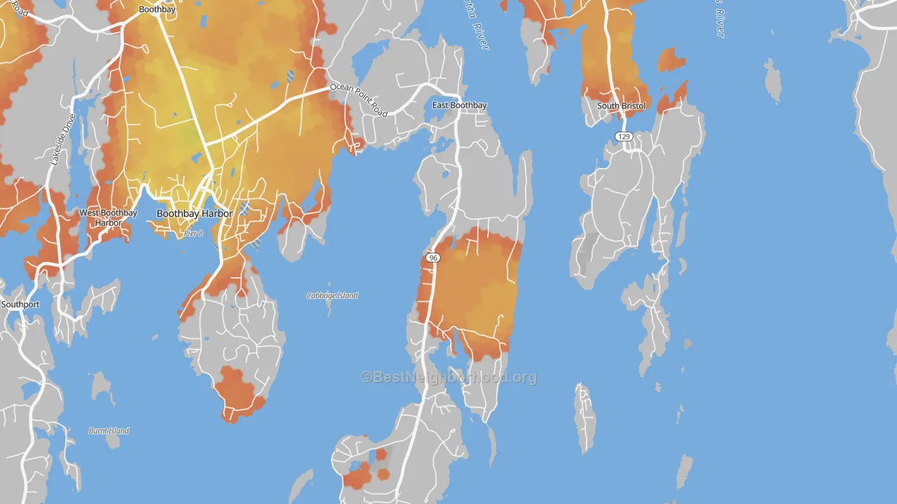 Bike Grade map of 04544, ME