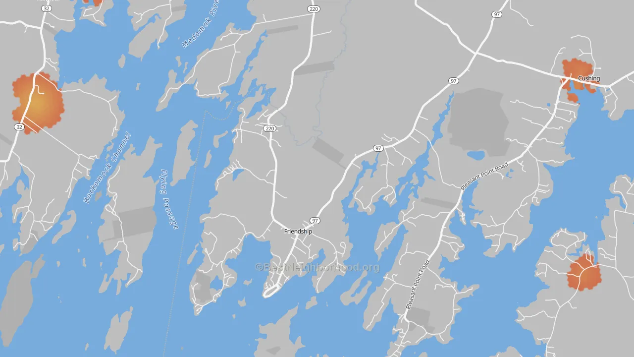 Bike Grade map of 04547, ME