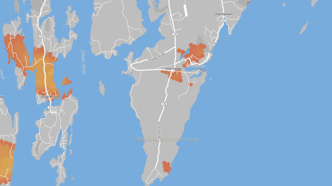 Bike Grade map of 04554, ME