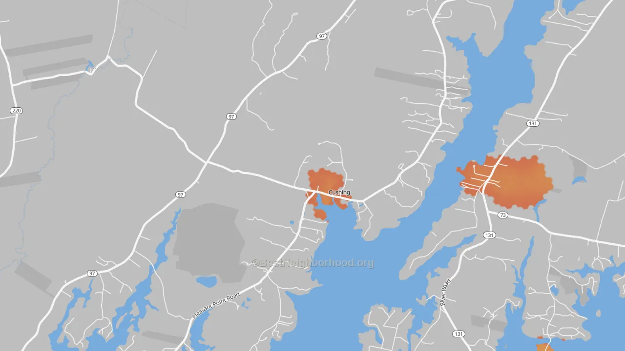 Bike Grade map of 04563, ME
