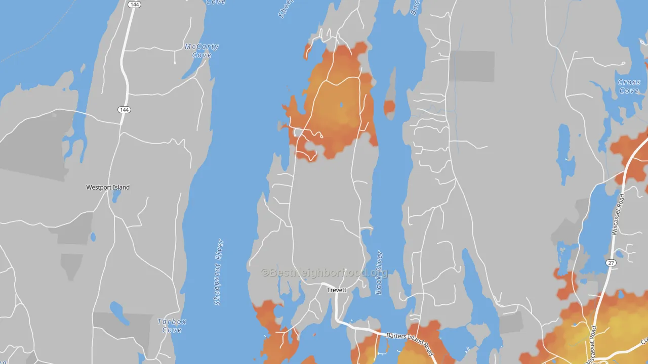 Bike Grade map of 04571, ME