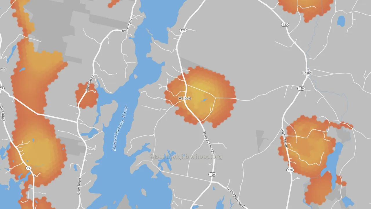 Bike Grade map of 04573, ME