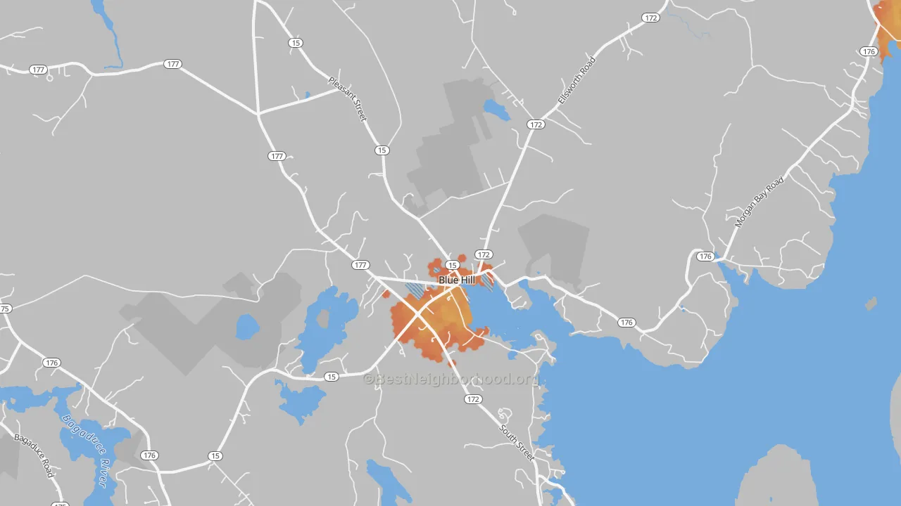 Bike Grade map of 04614, ME