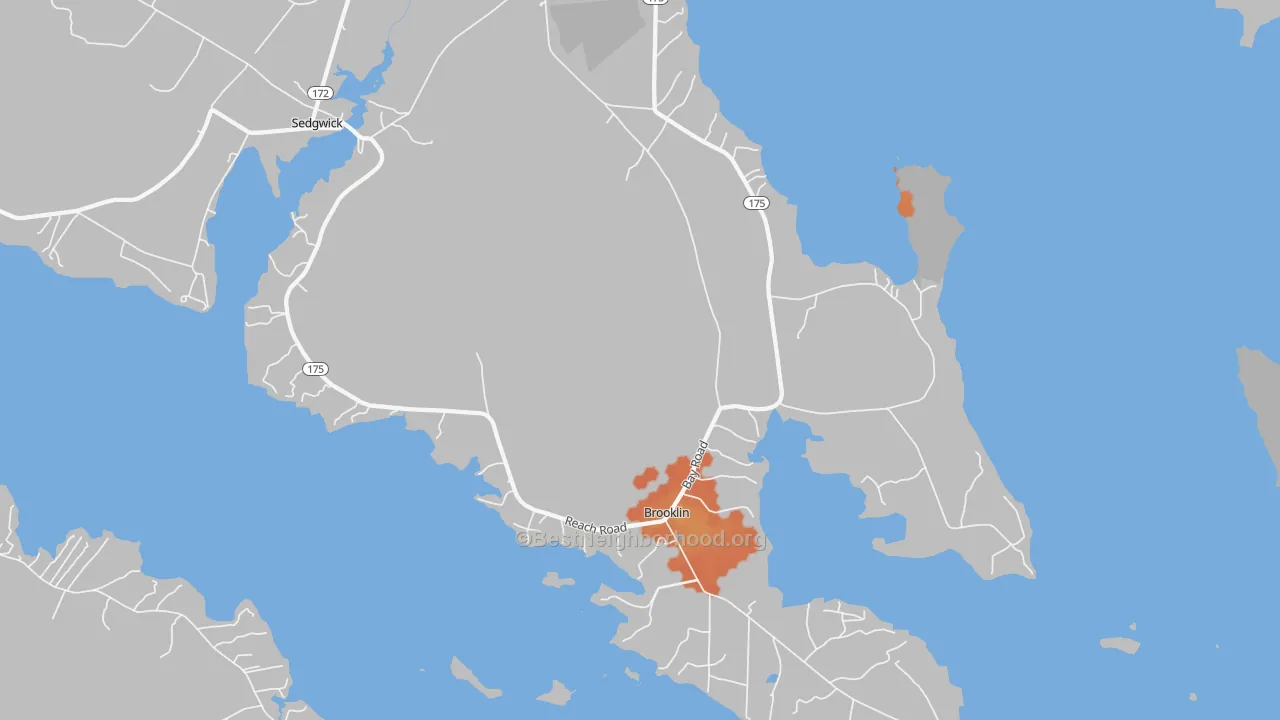 Bike Grade map of 04616, ME