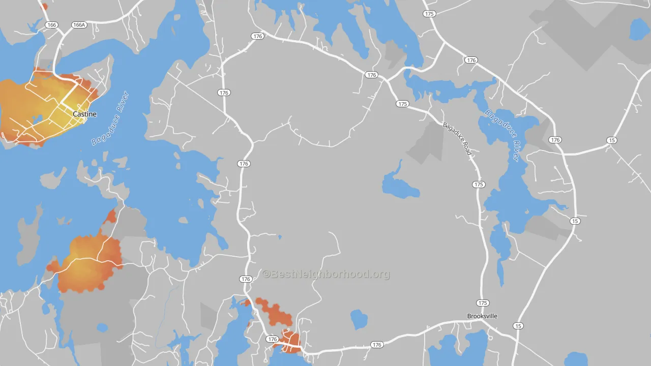Bike Grade map of 04617, ME