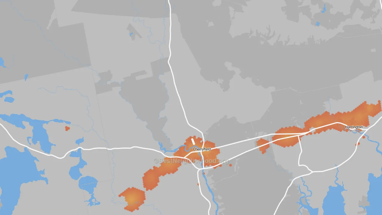 Bike Grade map of 04622, ME