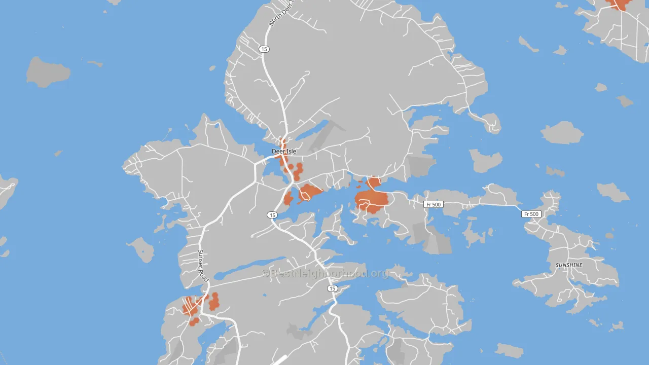 Bike Grade map of 04627, ME