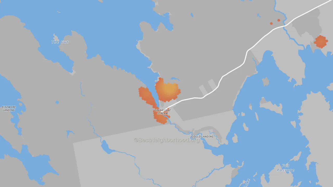 Bike Grade map of 04637, ME