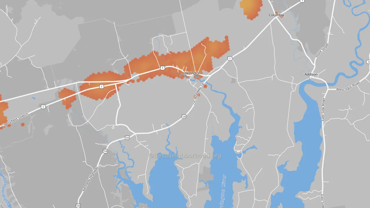 Bike Grade map of 04643, ME