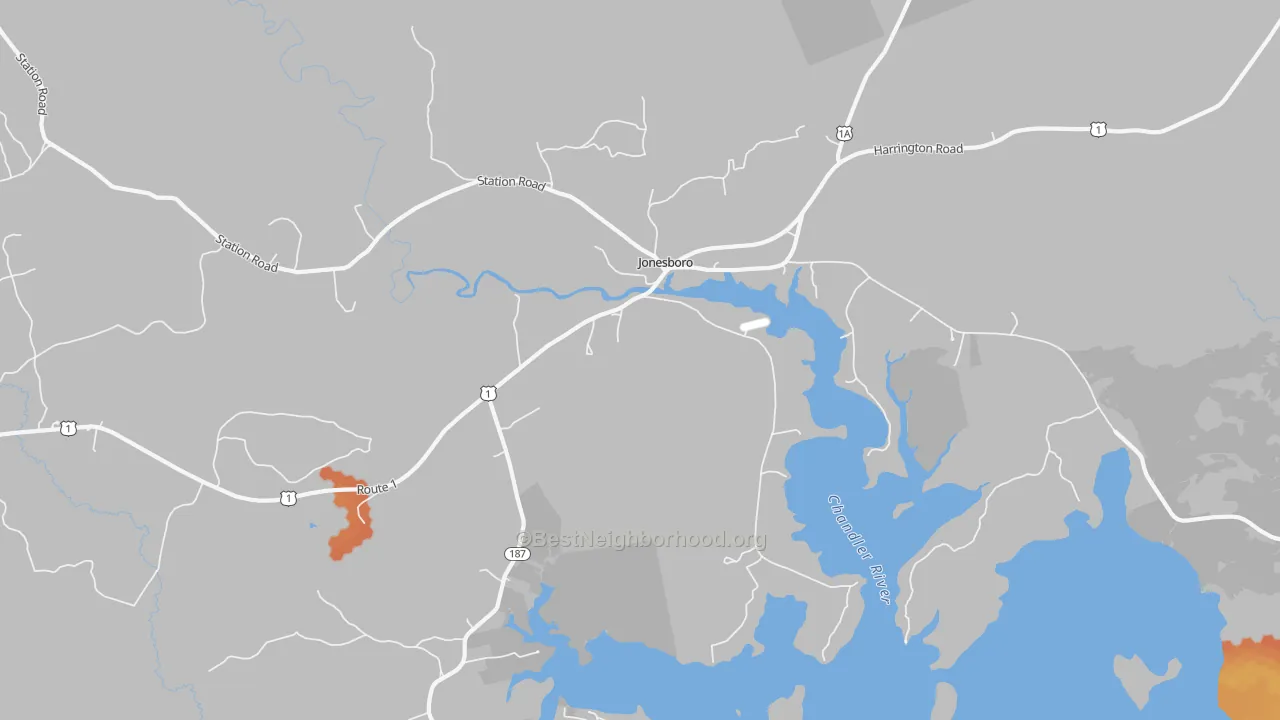 Bike Grade map of 04648, ME