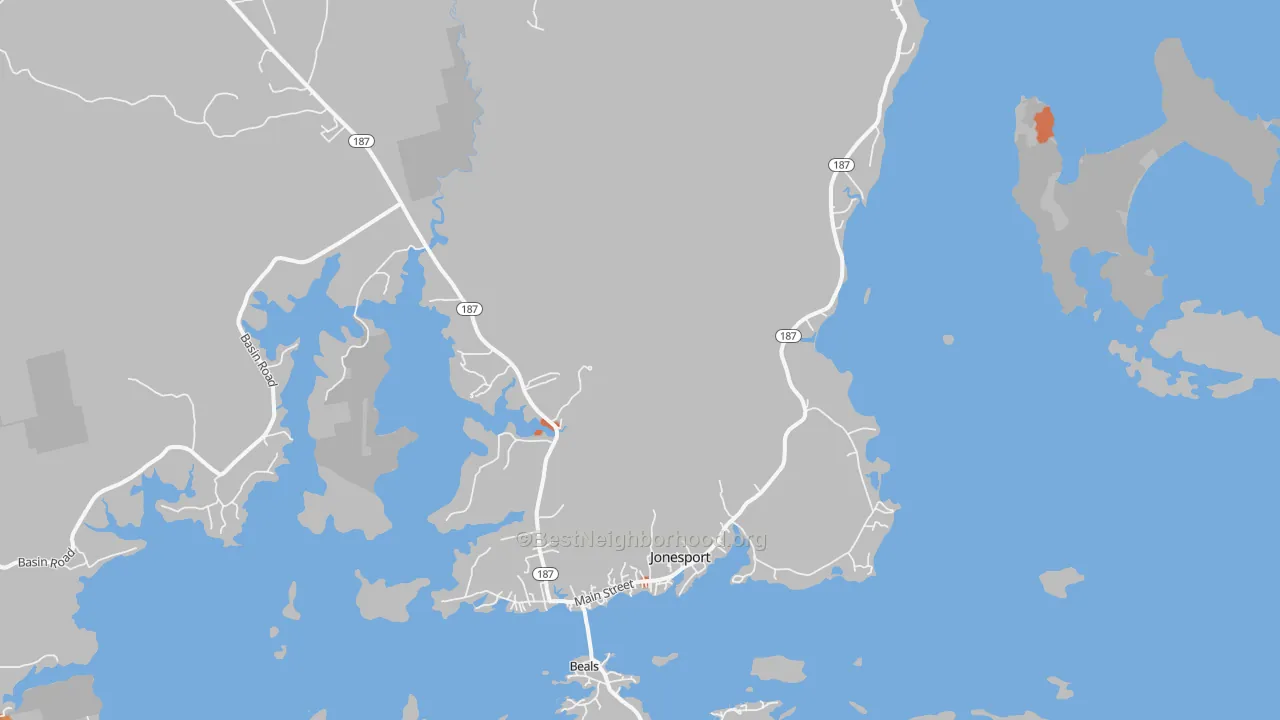 Bike Grade map of 04649, ME