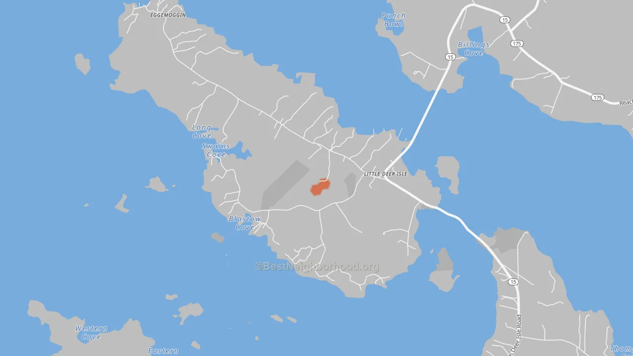 Bike Grade map of 04650, ME