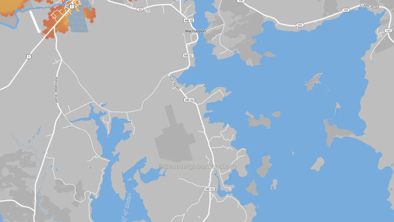 Bike Grade map of 04655, ME