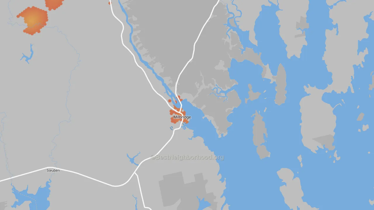 Bike Grade map of 04658, ME