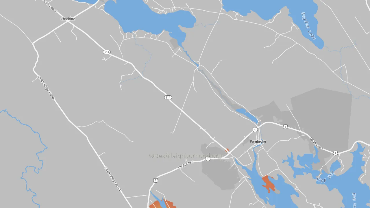 Bike Grade map of 04666, ME