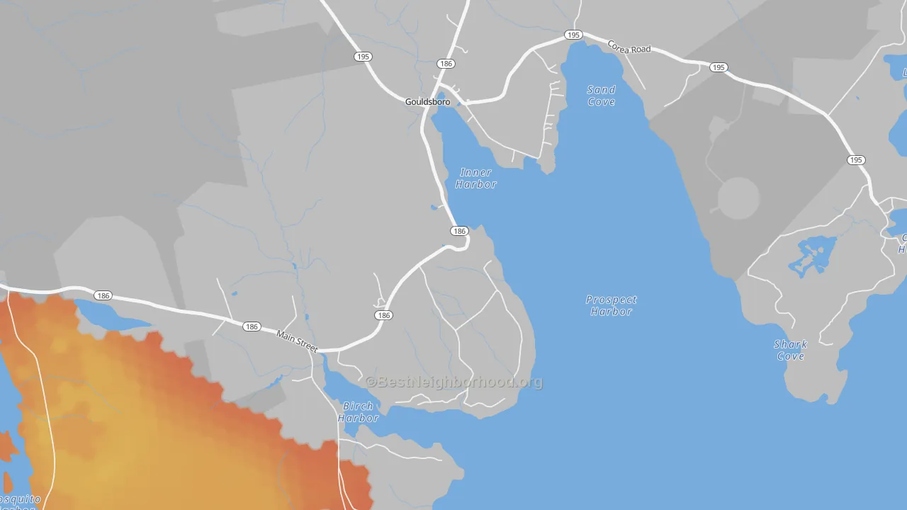 Bike Grade map of 04669, ME