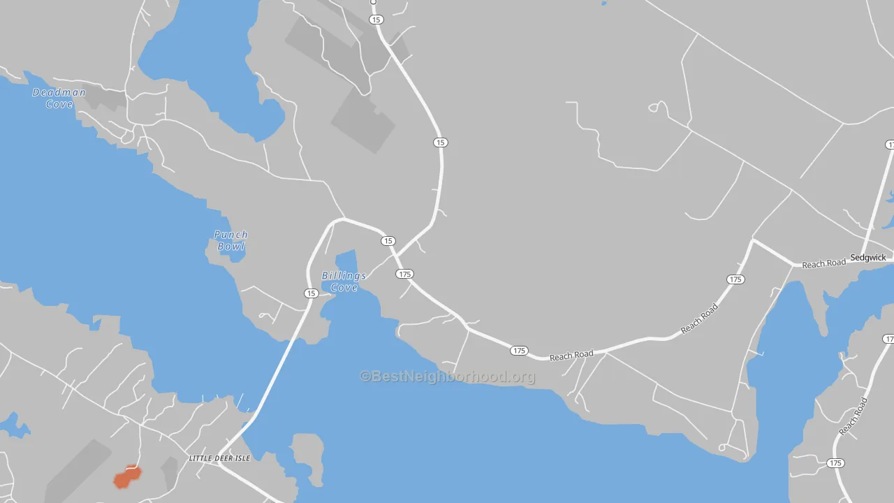 Bike Grade map of 04673, ME