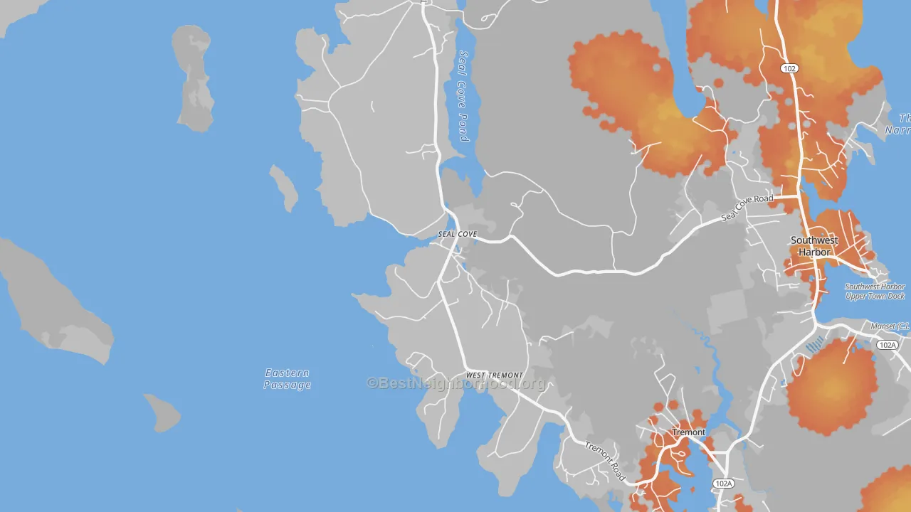 Bike Grade map of 04674, ME