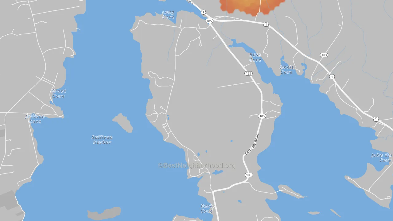 Bike Grade map of 04677, ME