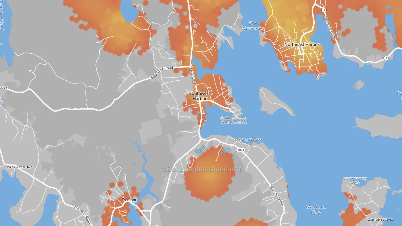 Bike Grade map of 04679, ME