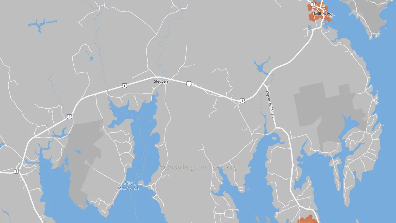 Bike Grade map of 04680, ME