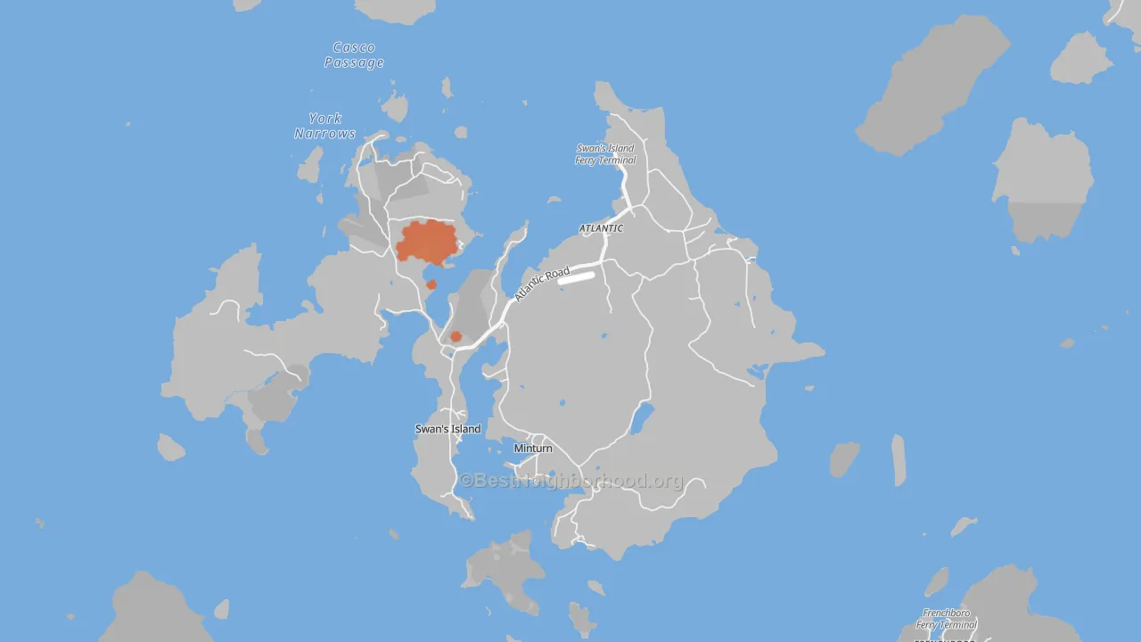 Bike Grade map of 04685, ME