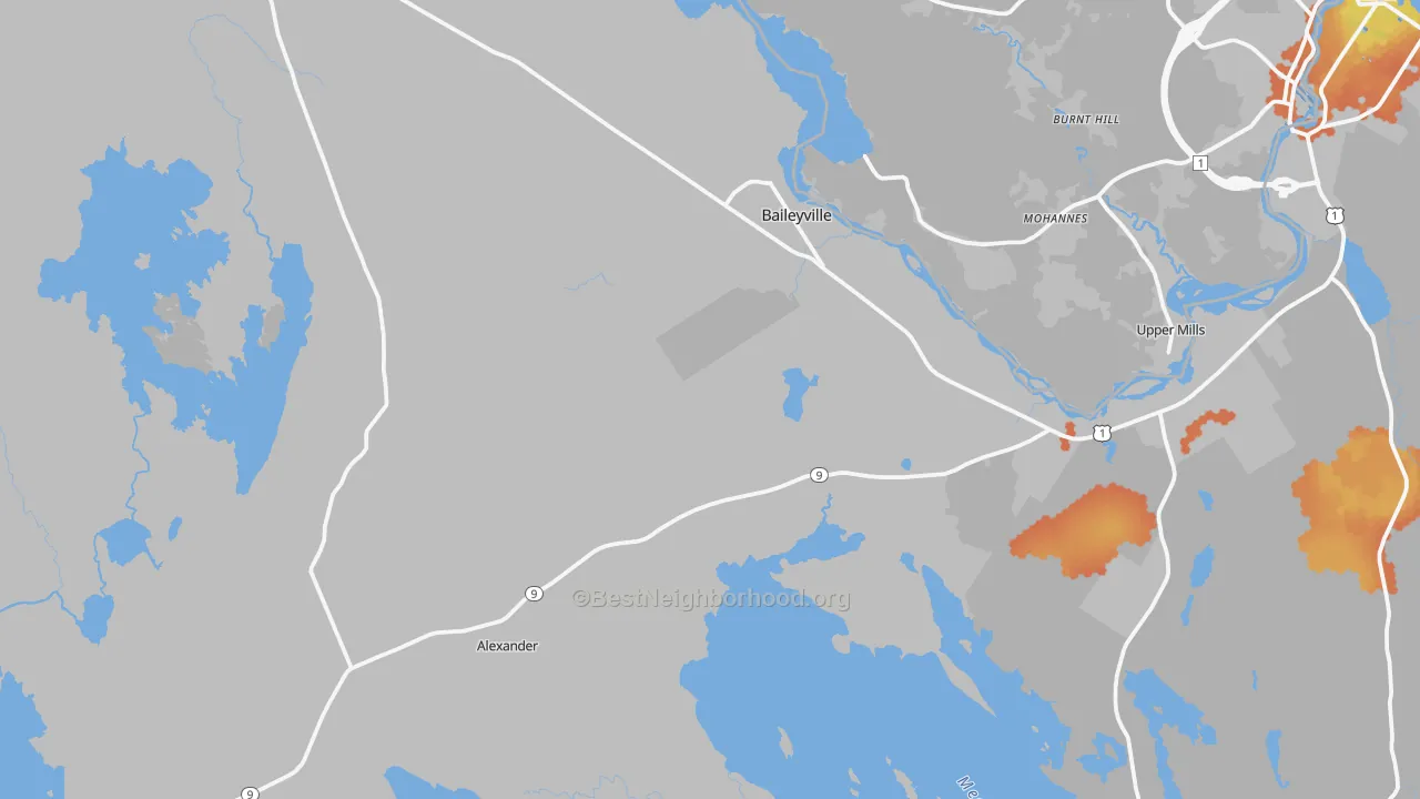 Bike Grade map of 04694, ME