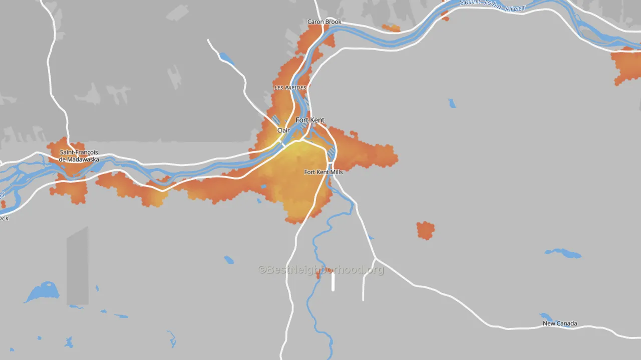 Bike Grade map of 04743, ME