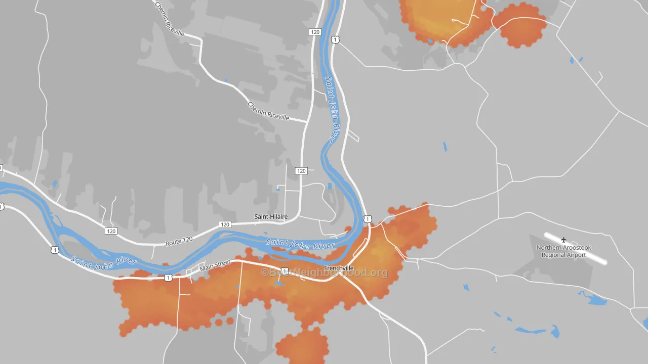 Bike Grade map of 04745, ME