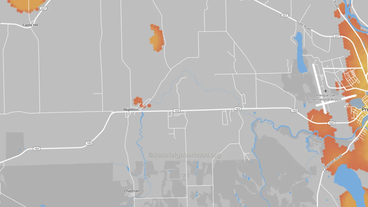 Bike Grade map of 04757, ME