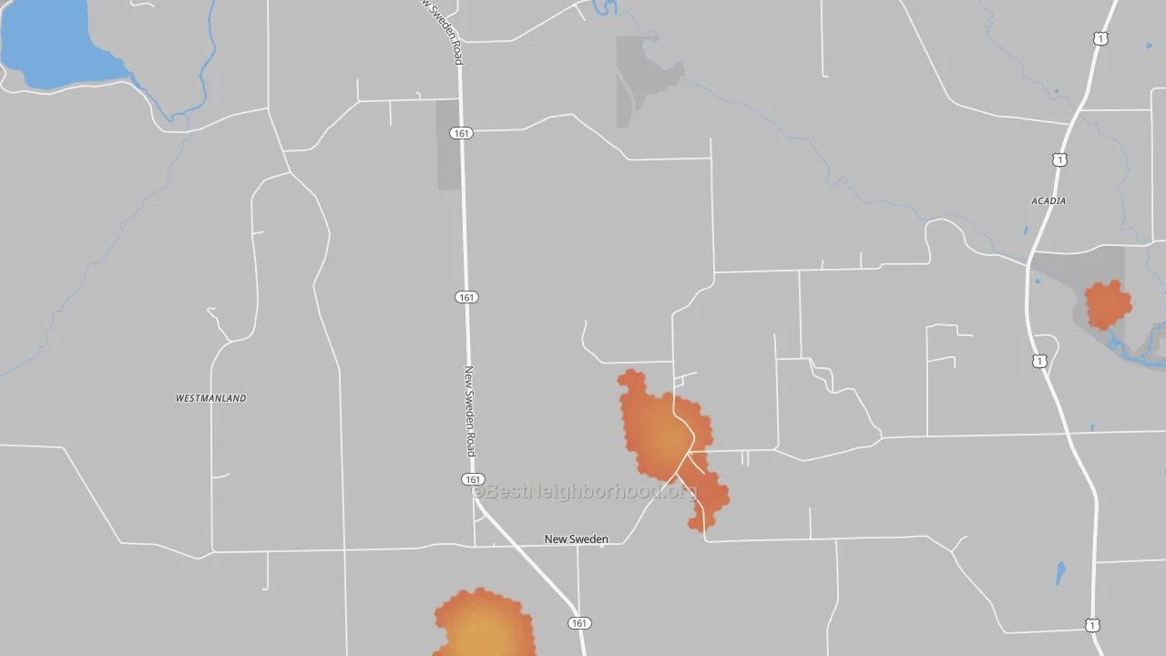 Bike Grade map of 04762, ME
