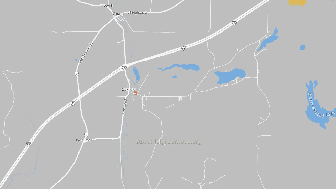 Bike Grade map of 04763, ME