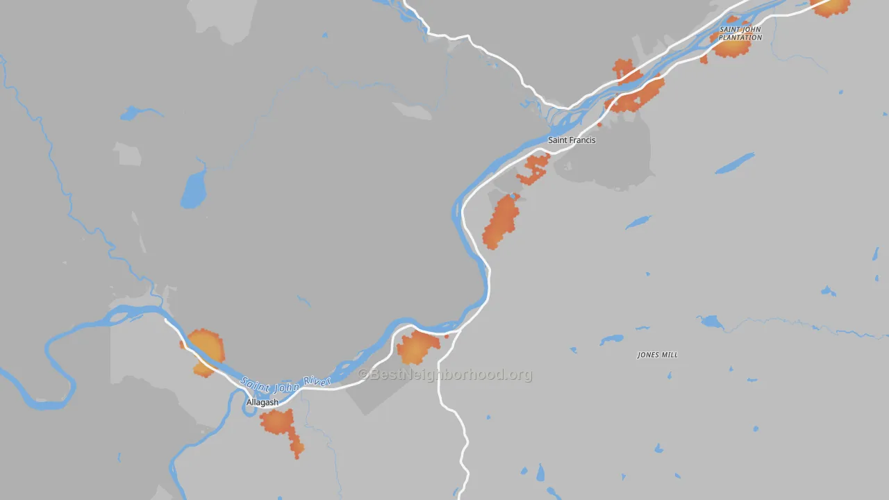 Bike Grade map of 04774, ME