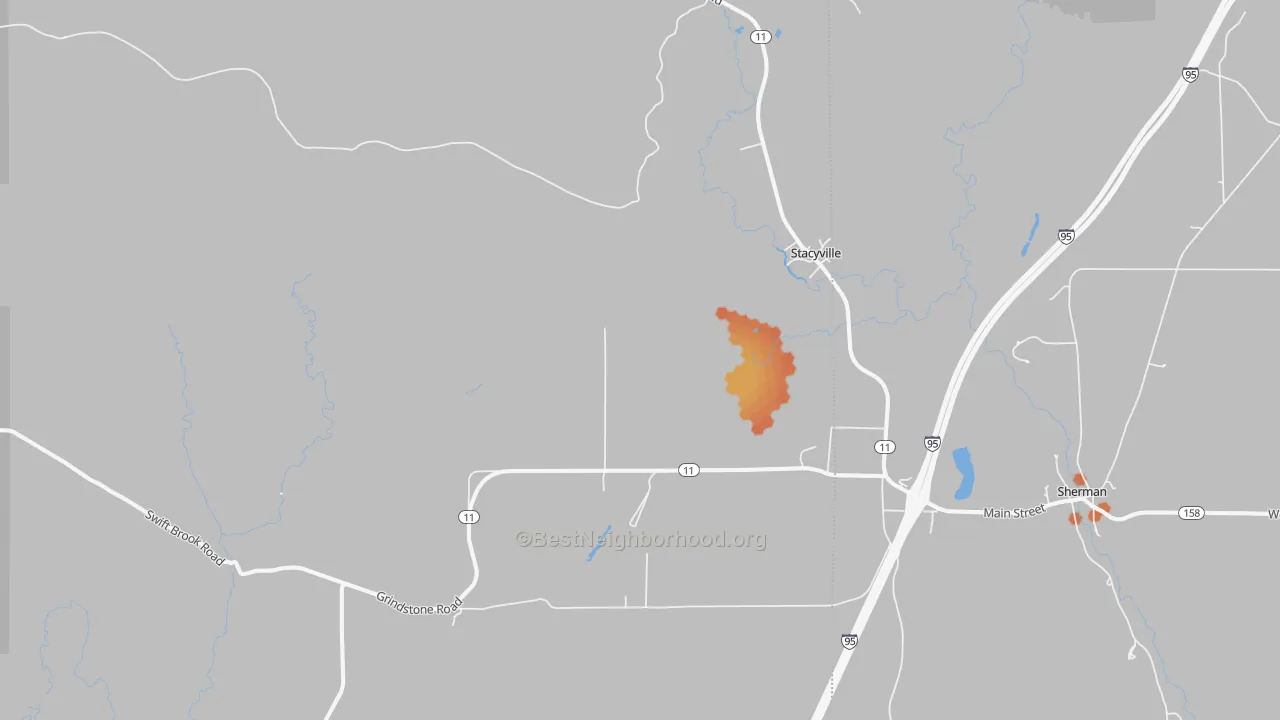 Bike Grade map of 04777, ME