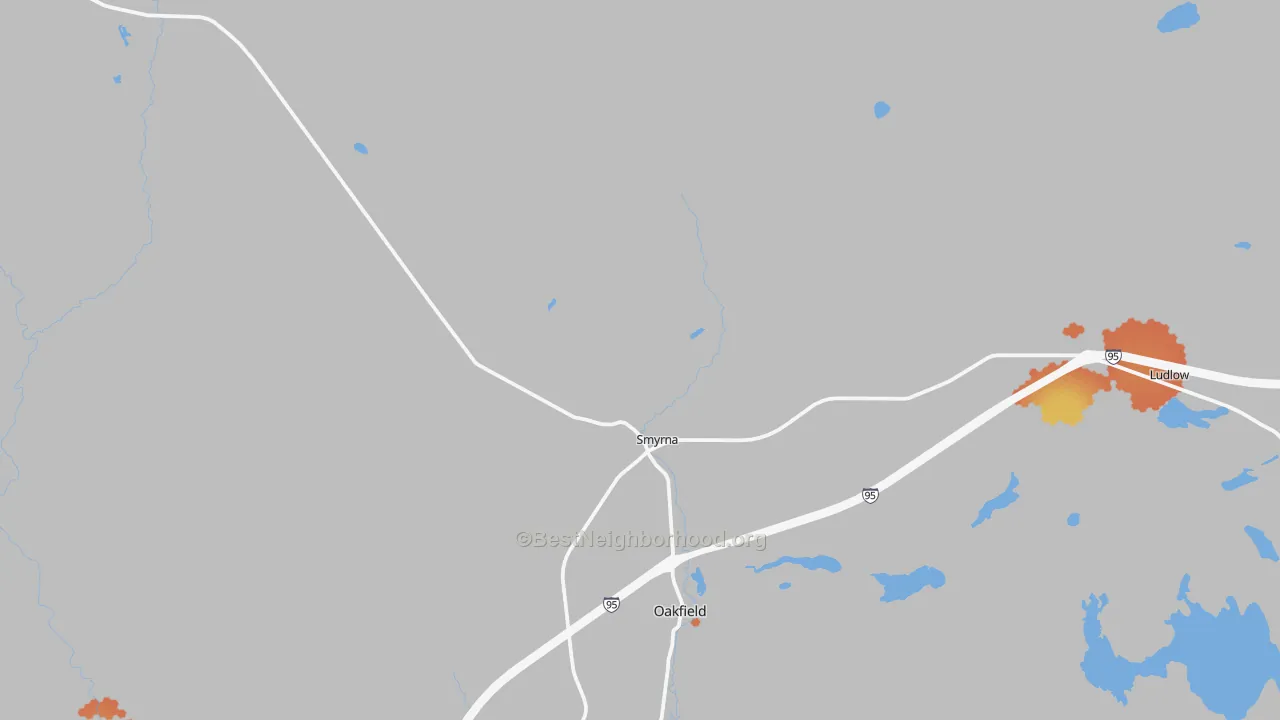 Bike Grade map of 04780, ME